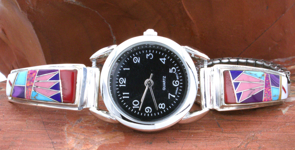 Sterling Silver Turquoise Coral Ladies Watch WL03