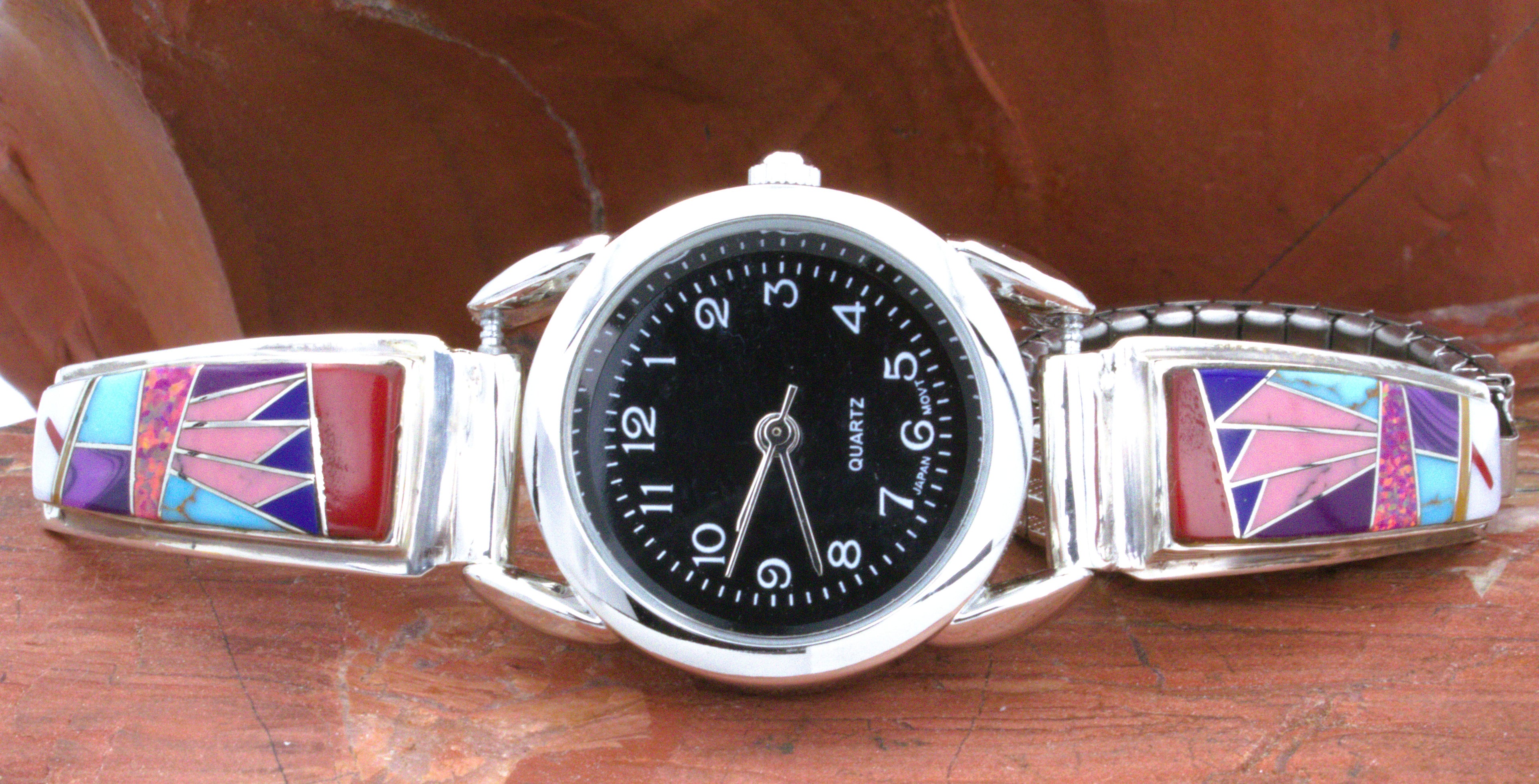 Sterling Silver Turquoise Coral Ladies Watch WL03