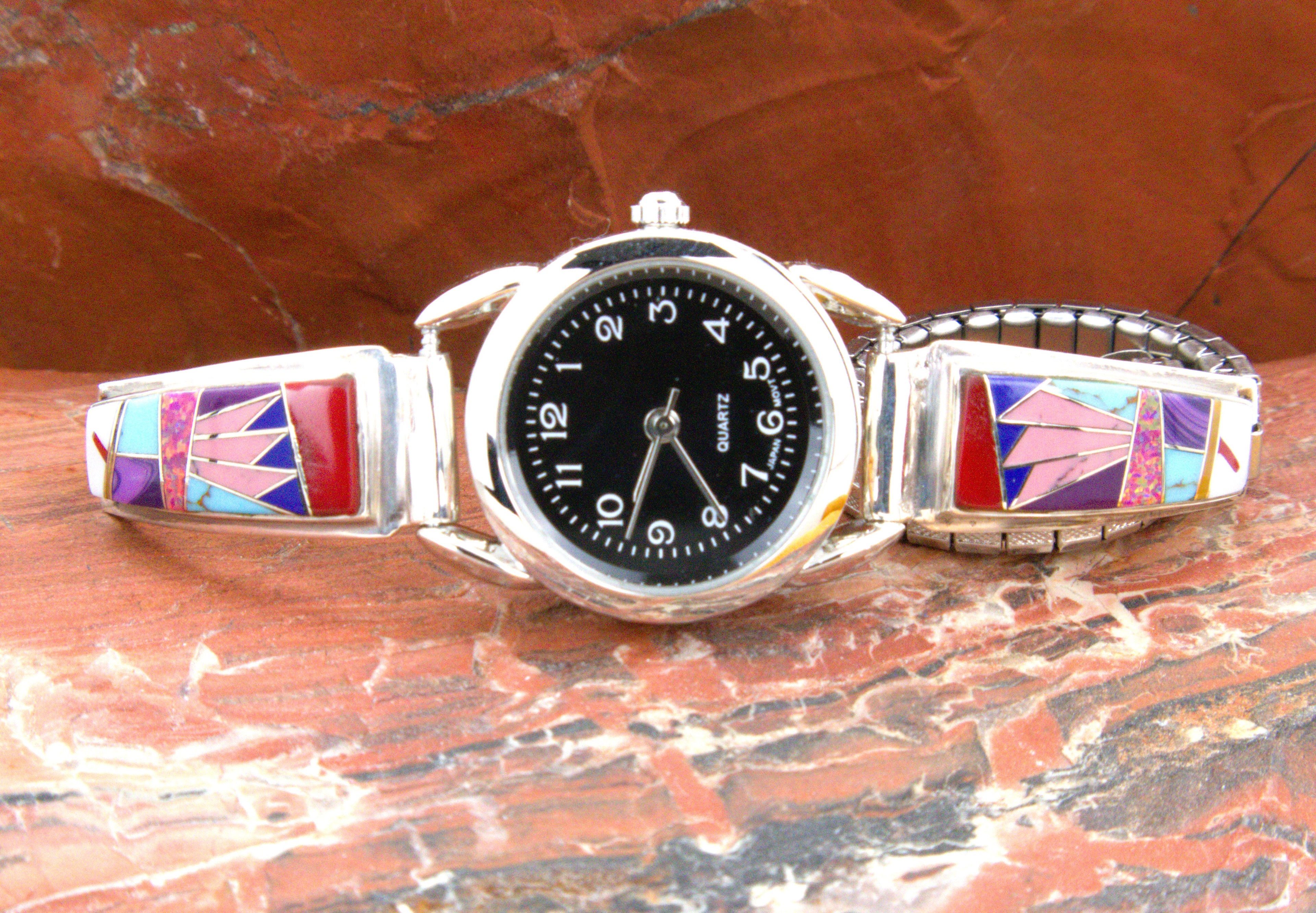 Sterling Silver Turquoise Coral Ladies Watch WL03