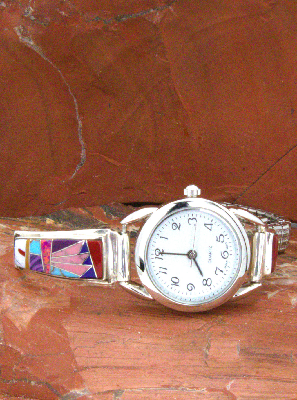 Ladies Sterling Silver Turquoise Inlay Watch WL04