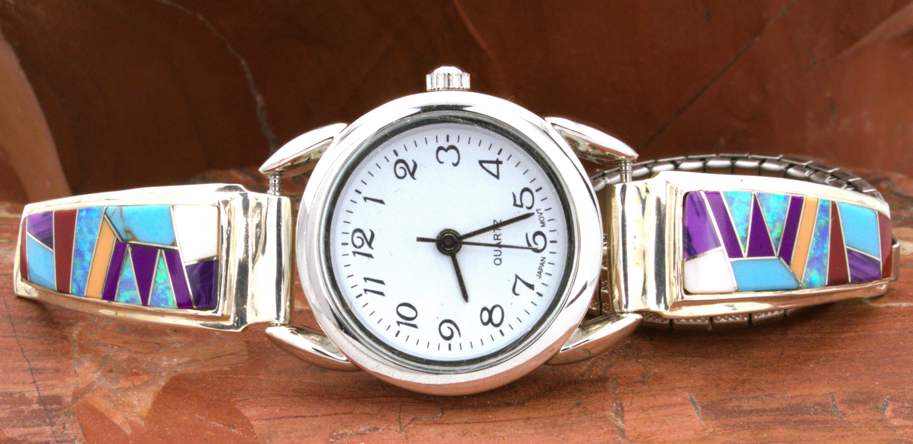 Turquoise Jewelry Sterling Silver Turquoise Coral Ladies Watch WL05