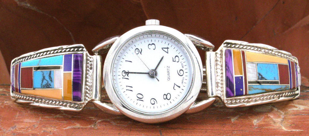 Turquoise Jewelry Sterling Silver Ladies Turquoise Coral Watch WL06