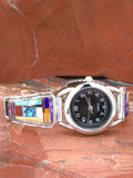 Sterling Silver Turquoise Coral Ladies Watch WL07