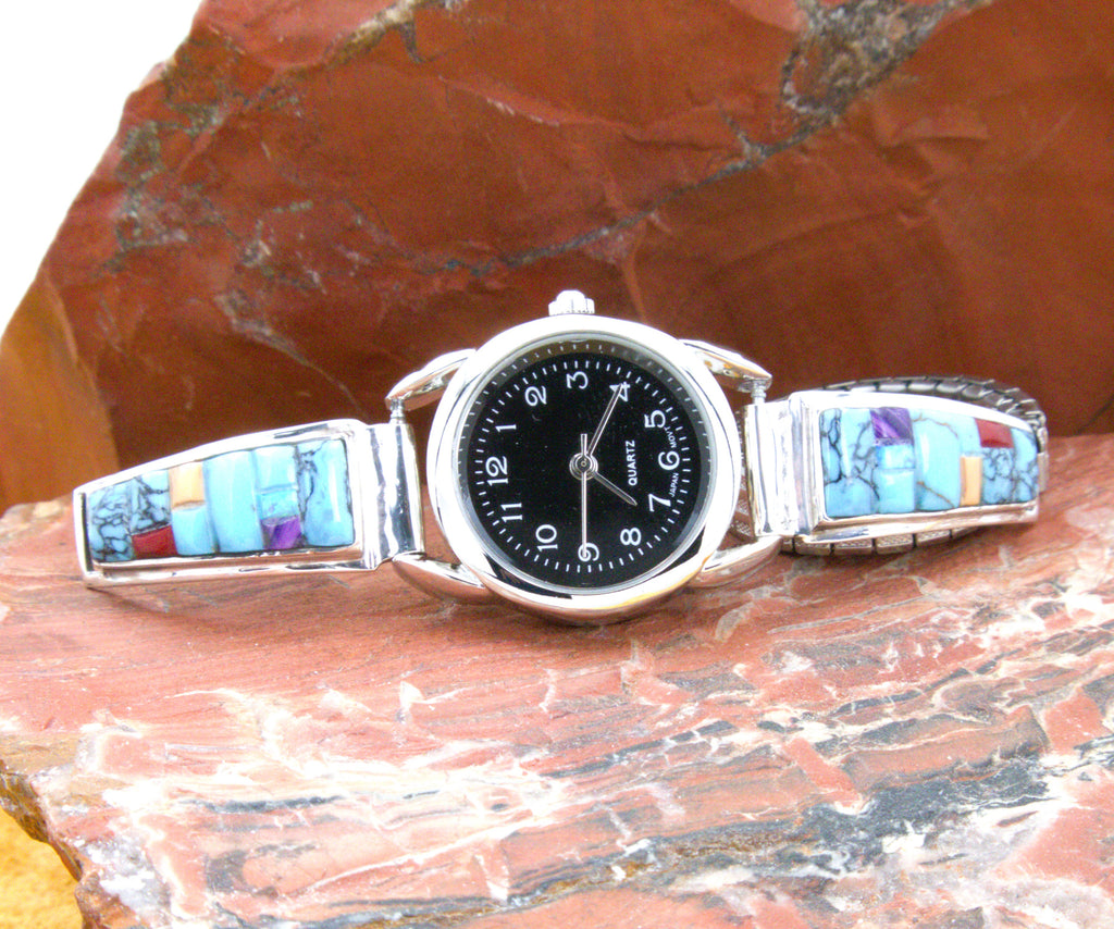 Sterling Silver Ladies Turquoise Inlay Watch WL08