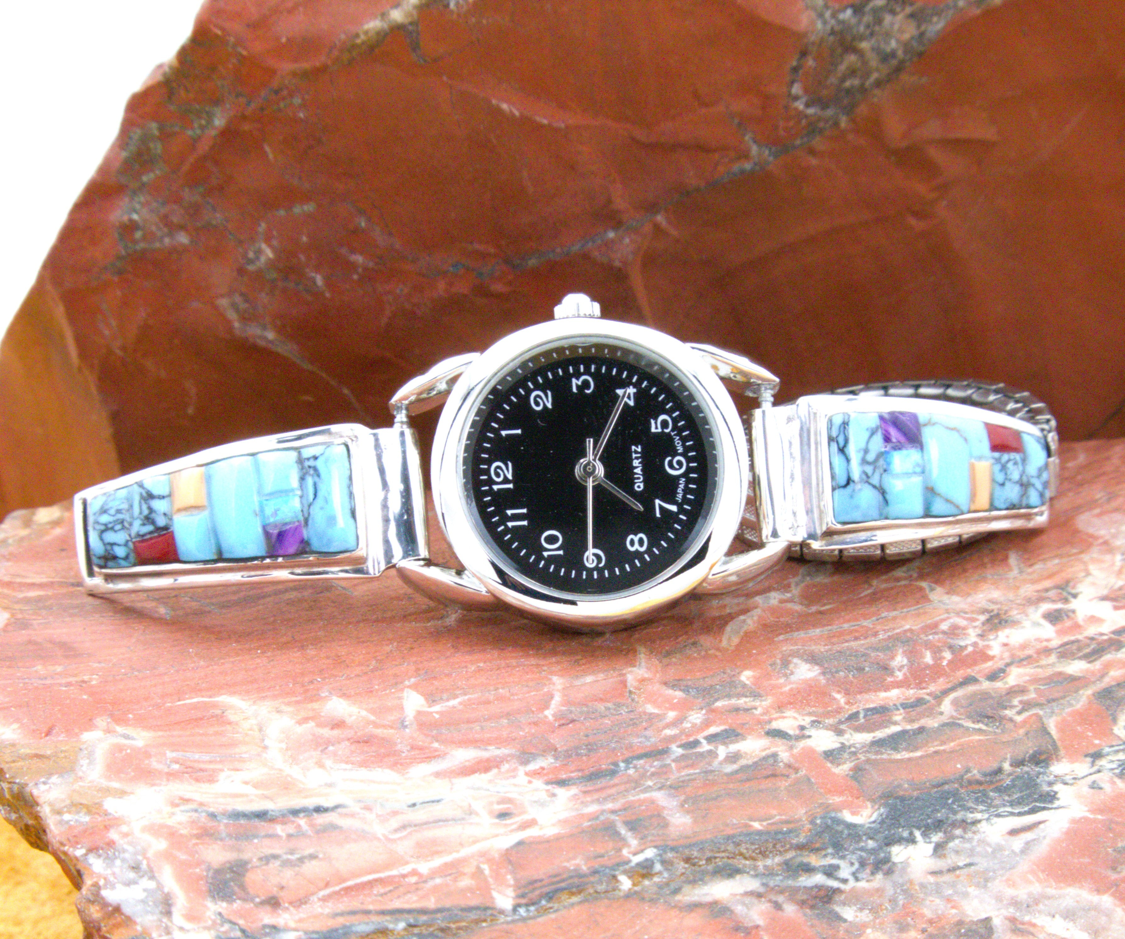 Sterling Silver Ladies Turquoise Inlay Watch WL08