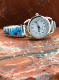 Ladies Sterling Silver Turquoise Inlay Watch