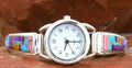 Ladies Sterling Silver Turquoise Inlay Watch WL12