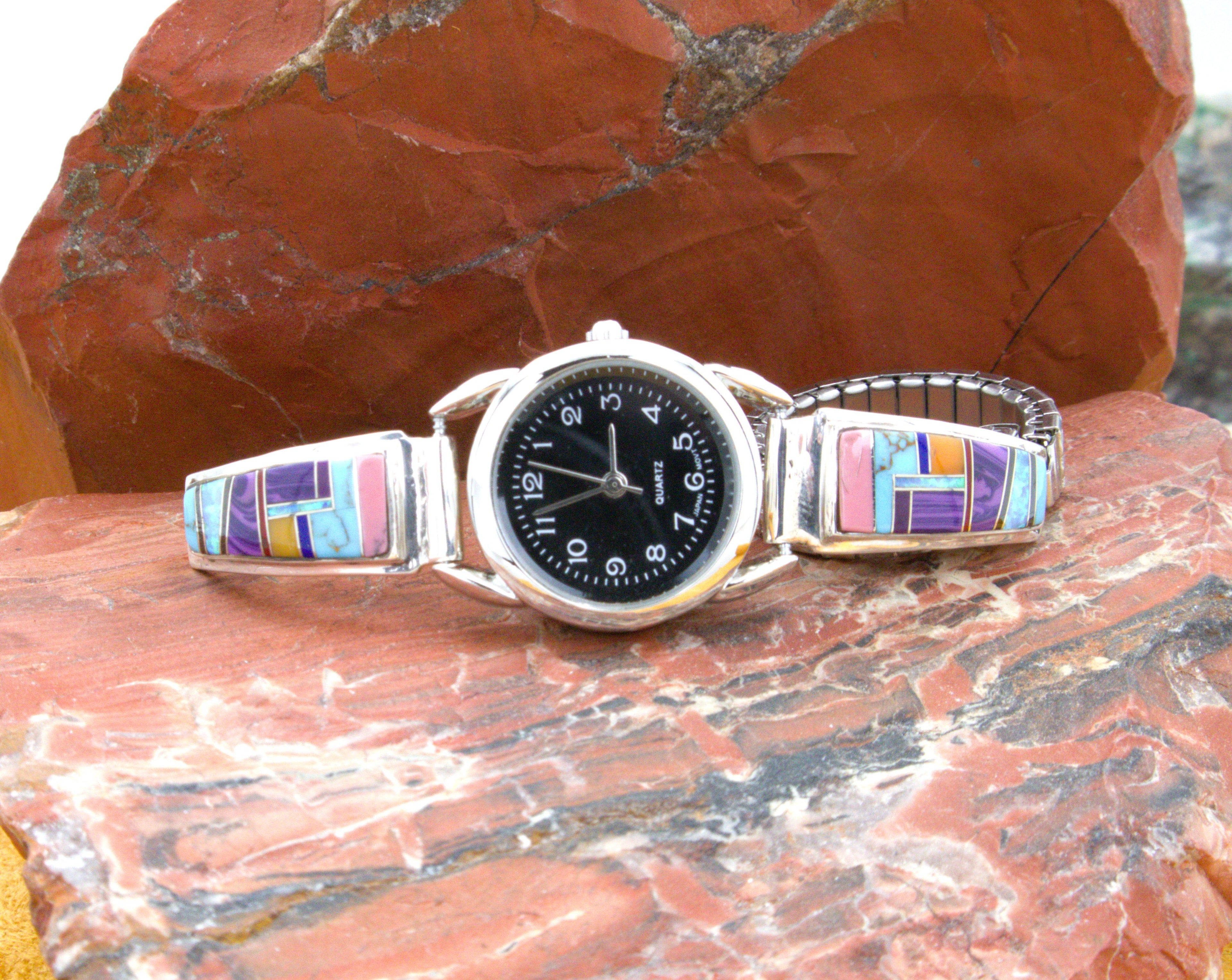 Sterling Silver Ladies Turquoise Inlay Watch WL13