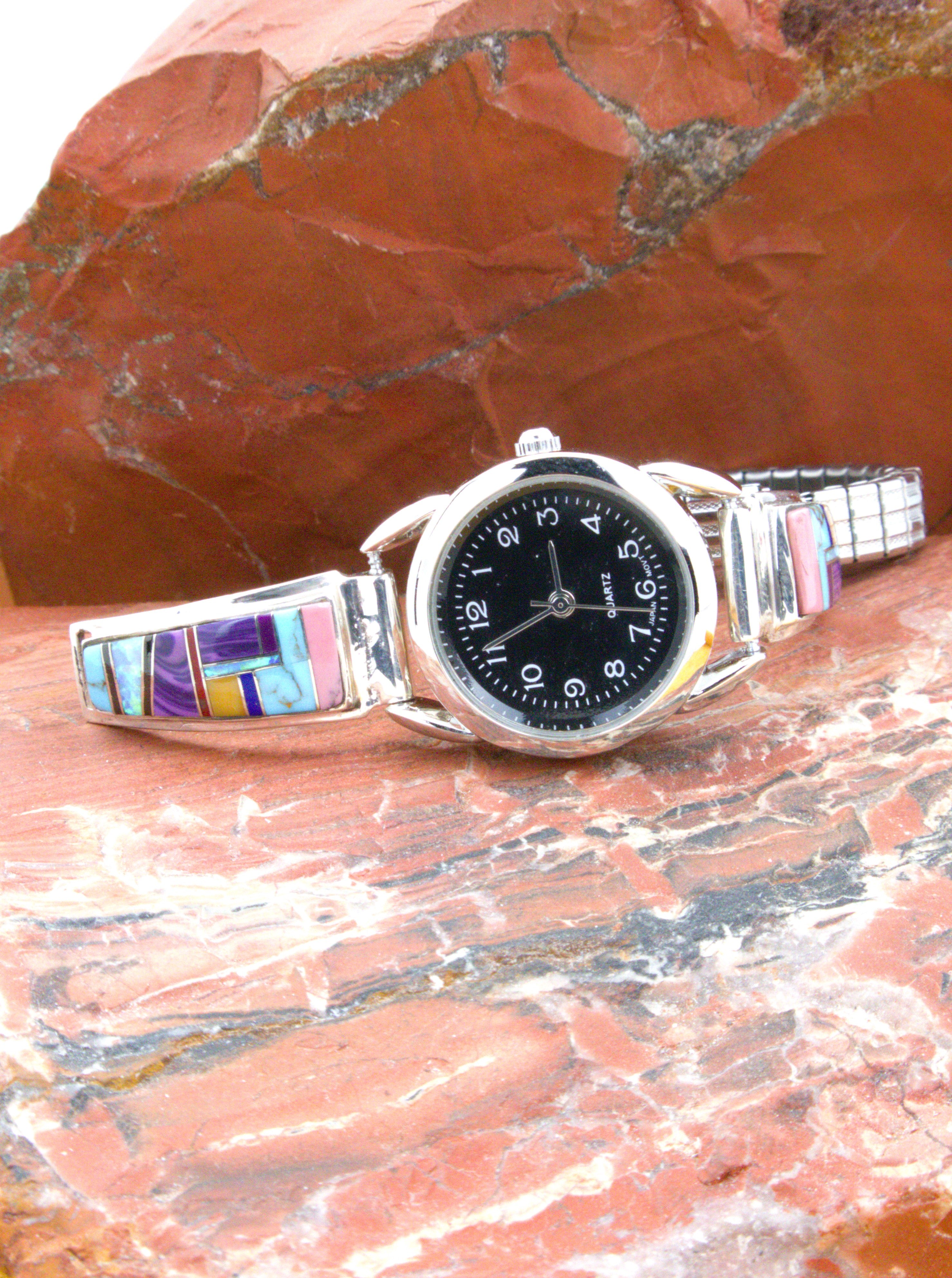 Sterling Silver Ladies Turquoise Inlay Watch WL13