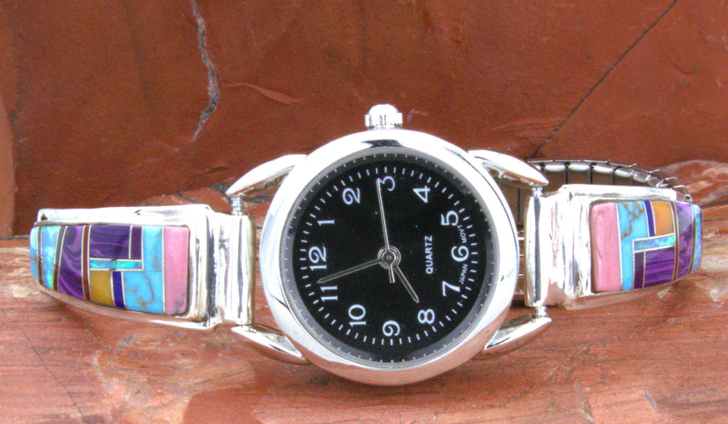 Sterling Silver Ladies Turquoise Inlay Watch WL13